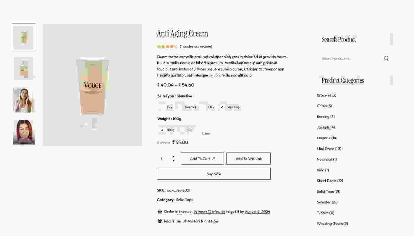 shop layout right sidebar