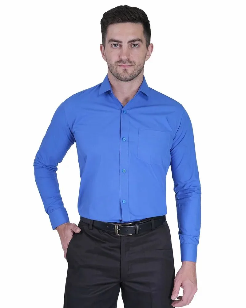 Navy Blue Formal Men’s Uniform Shirt For Corporate Office Staff