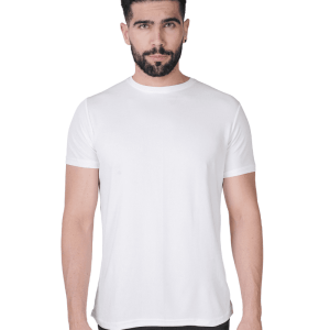 Mens White Colour Round Neck T-Shirt