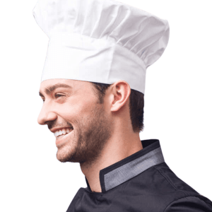 Chef Skull Cap in White Fabric