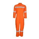 Men's mechanic jumpsuit workwear coverall in orange with reflective strips